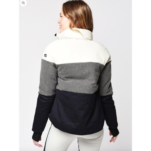 Erin Snow Lola Merino Wool Colorblock Ski Jacket Black Gray White - Size M - Picture 2 of 16